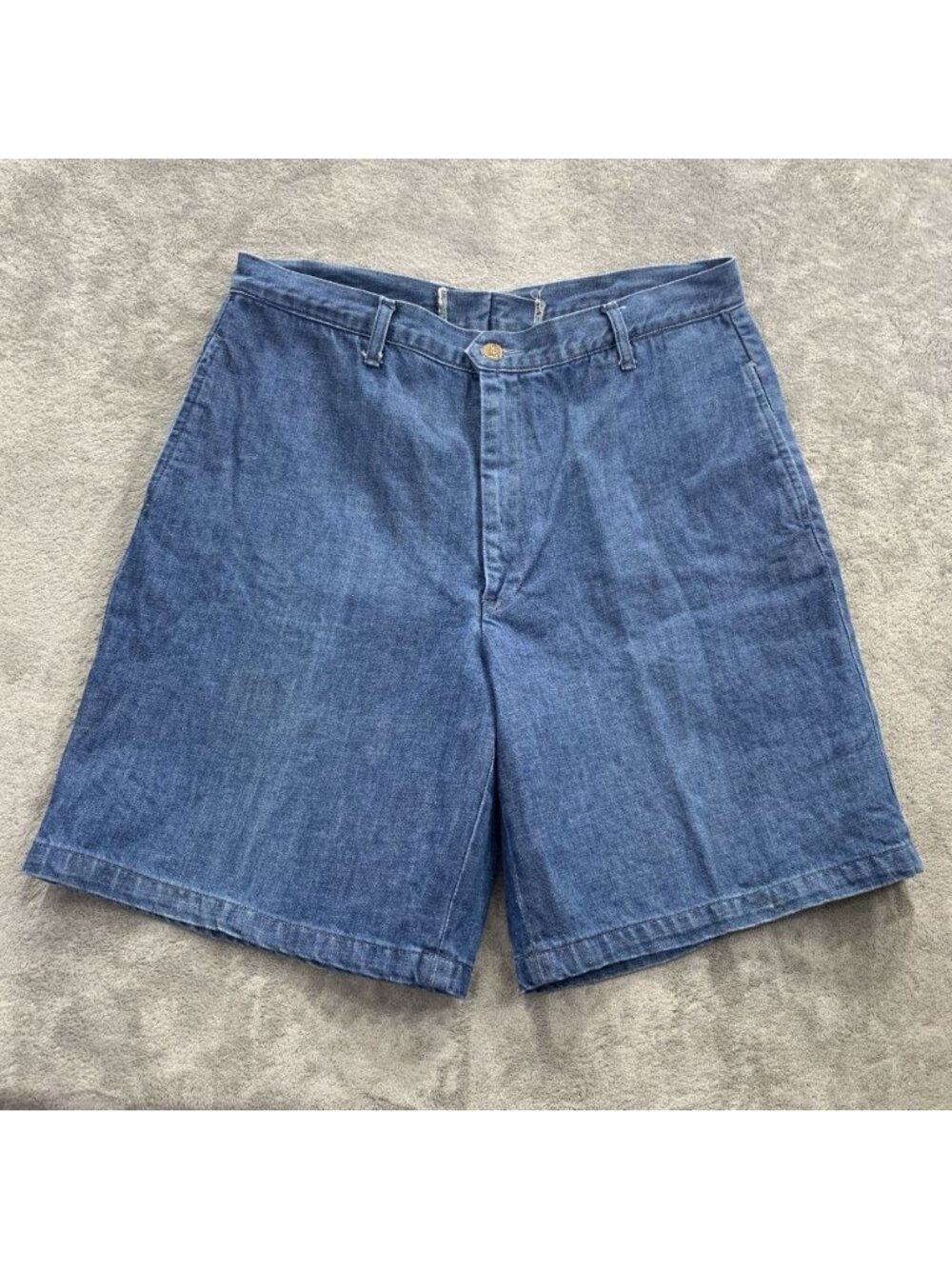 Vintage Lee Denim Walking Shorts Mens 32x9” Welt Pockets Jorts 80s Wide Leg Vtg